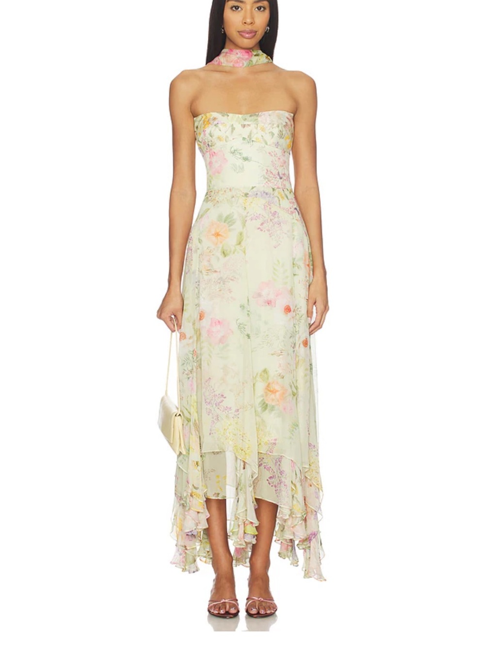 Amanda Uprichard Monterey Dress With Scarf in Endive